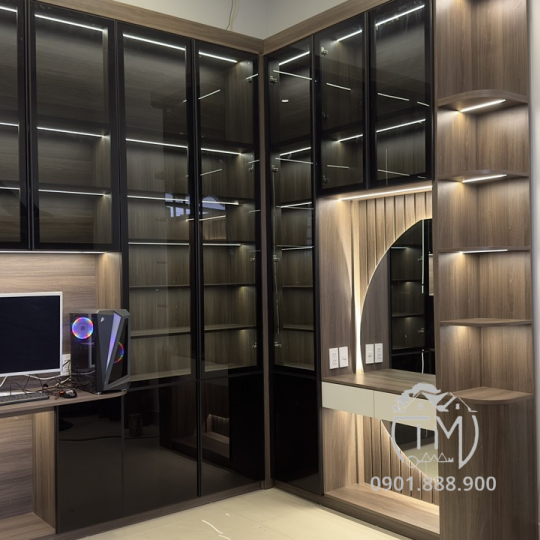 Tủ Áo Kính Cường Lực Nhôm XingFa TM21