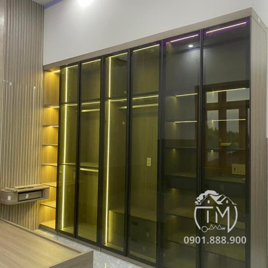 Tủ Áo Kính Cường Lực Nhôm XingFa TM26