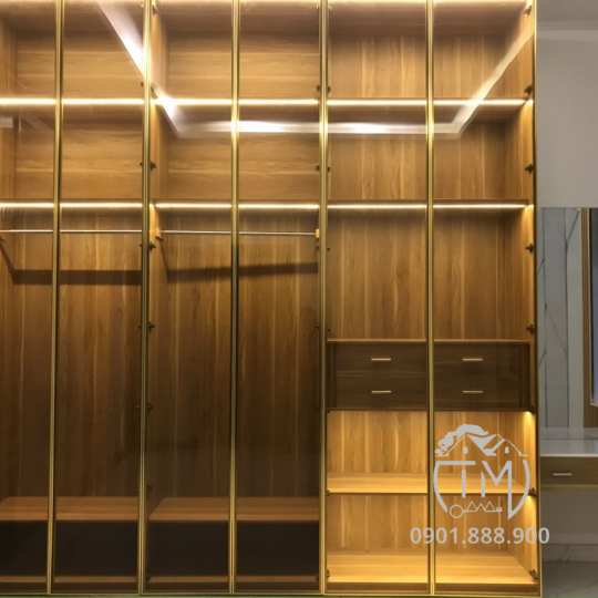 Tủ Áo Kính Cường Lực Nhôm XingFa TM29