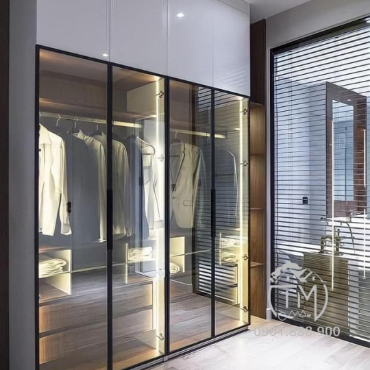 Tủ Áo Kính Cường Lực Nhôm XingFa TM37