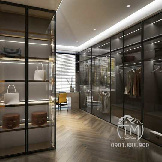 Tủ Áo Kính Cường Lực Nhôm XingFa TM38